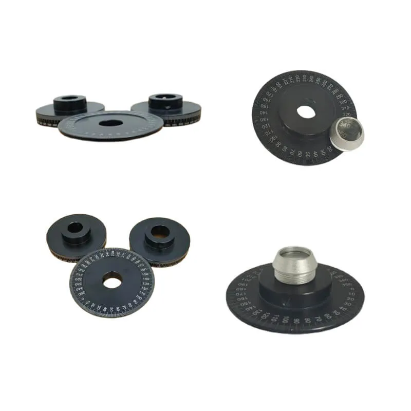 High-Precision Dial & Magnifier for Computerized Embroidery Machines Close-up of a high-precision dial and an industrial magnifier installed on a computerized embroidery machine.